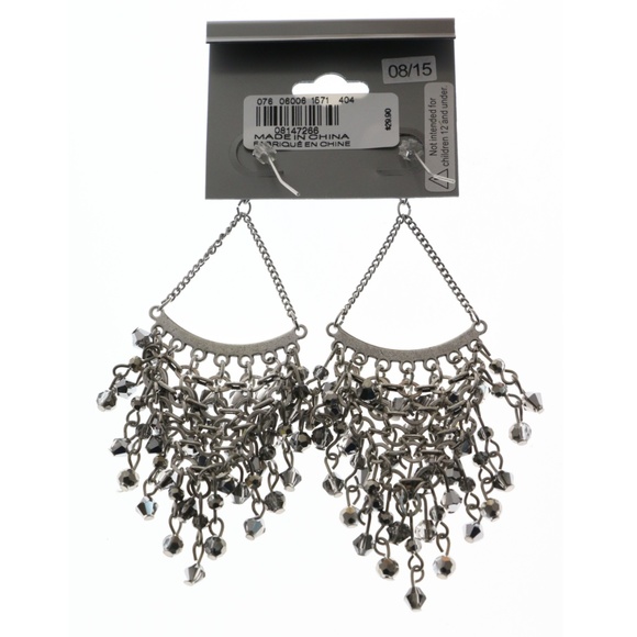Express Drop-Dangle-Earrings Silver/Gray NWT - Picture 2 of 6